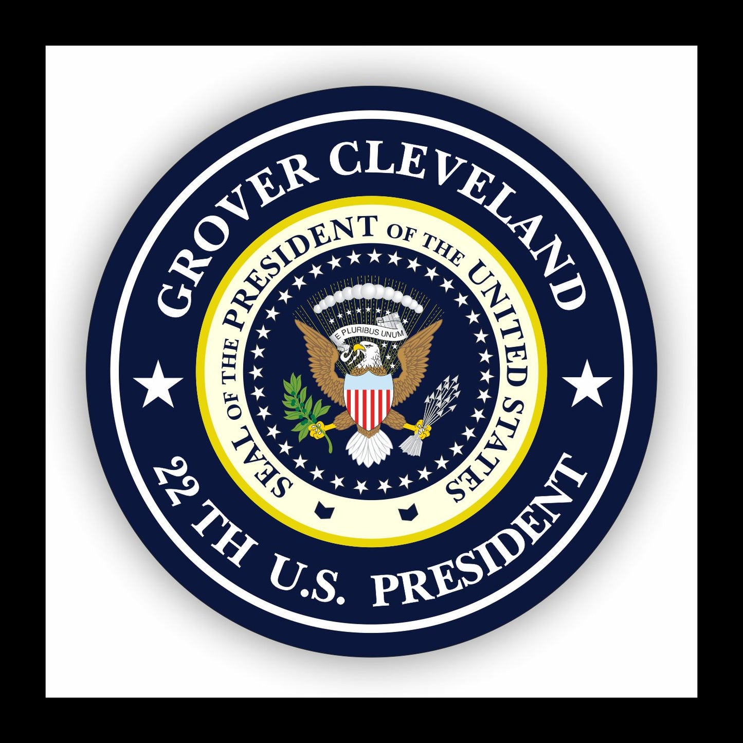 Autoaufkleber - Grover Cleveland - 22th U.S. President  - USA - Präsident - Seal