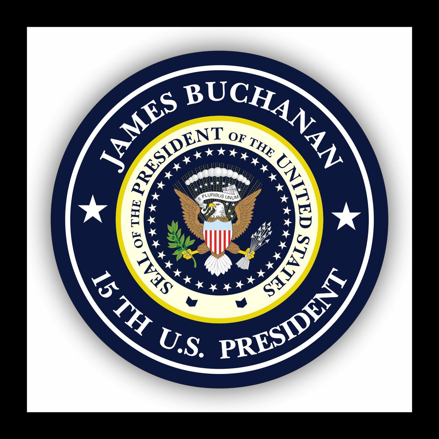 Autoaufkleber - James Buchanan - 15th U.S. President  - USA - Präsident - Seal
