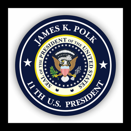 Autoaufkleber - James K. Polk - 11th U.S. President  - USA - Präsident - Seal