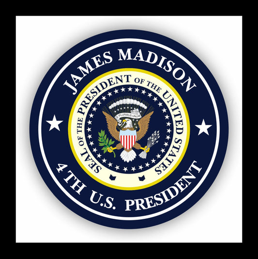 Autoaufkleber - James Madison - 4th U.S. President  - USA - Präsident - Seal