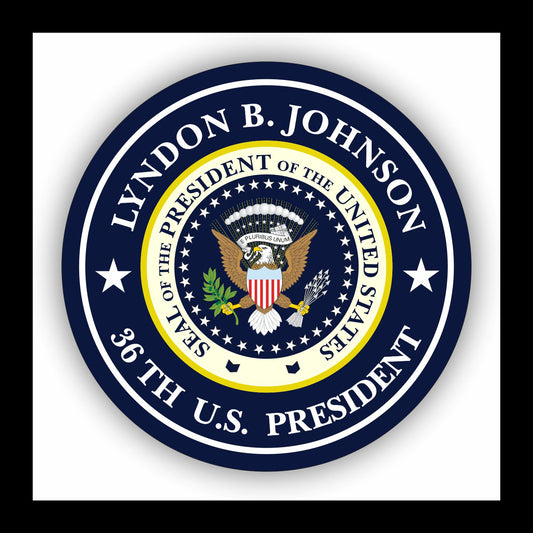 Autoaufkleber - Lyndon B. Johnson - 36th U.S. President  - USA - Präsident - Seal