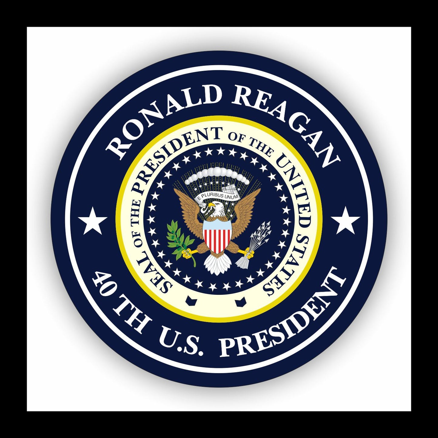 Autoaufkleber - Ronald Reagan - 40th U.S. President  - USA - Präsident - Seal