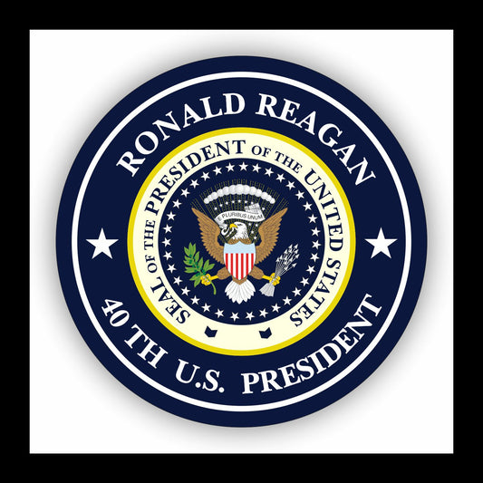 Autoaufkleber - Ronald Reagan - 40th U.S. President  - USA - Präsident - Seal