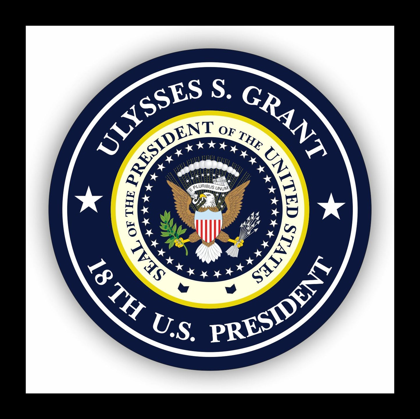 Autoaufkleber - Ulysses S. Grant - 18th U.S. President  - USA - Präsident - Seal