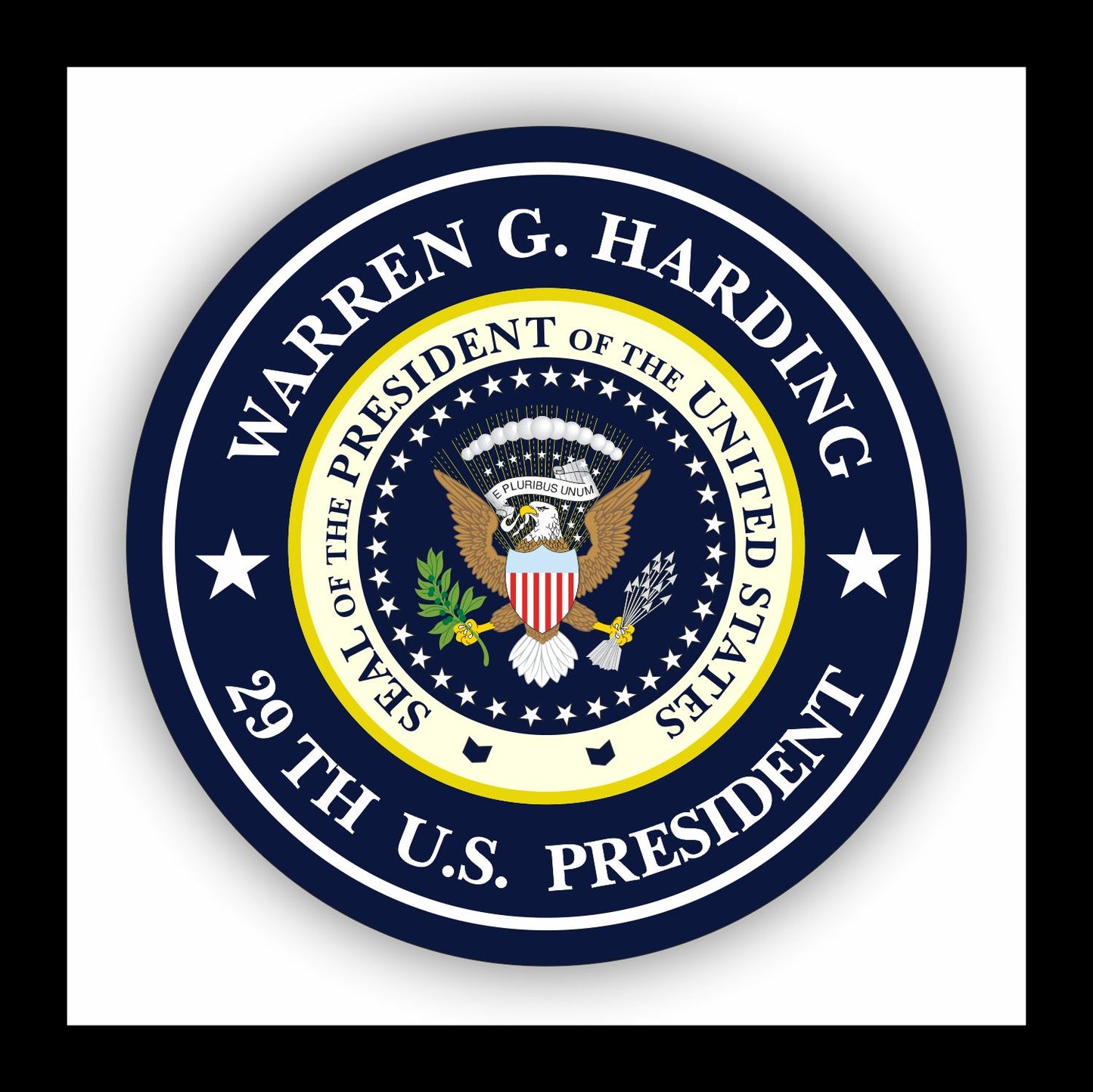 Autoaufkleber - Warren G. Harding - 29th U.S. President  - USA - Präsident - Seal