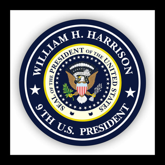Autoaufkleber - William H. Harrison - 9th U.S. President  - USA - Präsident - Seal
