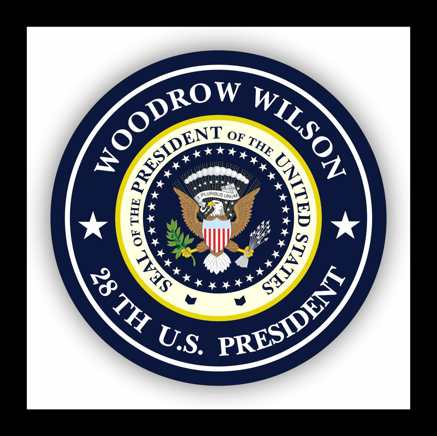 Autoaufkleber - Woodrow Wilson - 28th U.S. President  - USA - Präsident - Seal