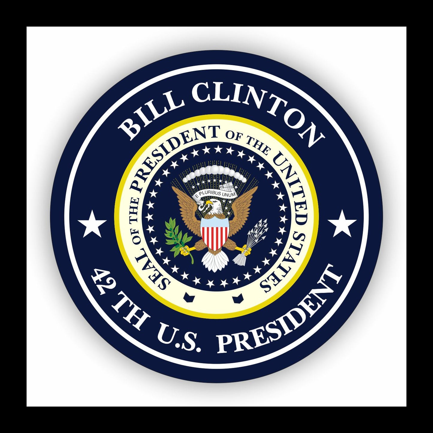 Autoaufkleber - Bill Clinton - 42th U.S. President  - USA - Präsident - Seal