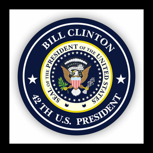 Autoaufkleber - Bill Clinton - 42th U.S. President  - USA - Präsident - Seal