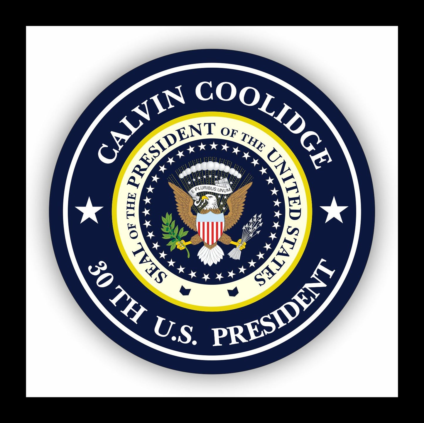 Autoaufkleber - Calvin Coolidge - 30th U.S. President  - USA - Präsident - Seal
