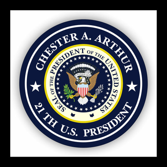 Autoaufkleber - Chester A. Arthur - 21th U.S. President  - USA - Präsident - Seal
