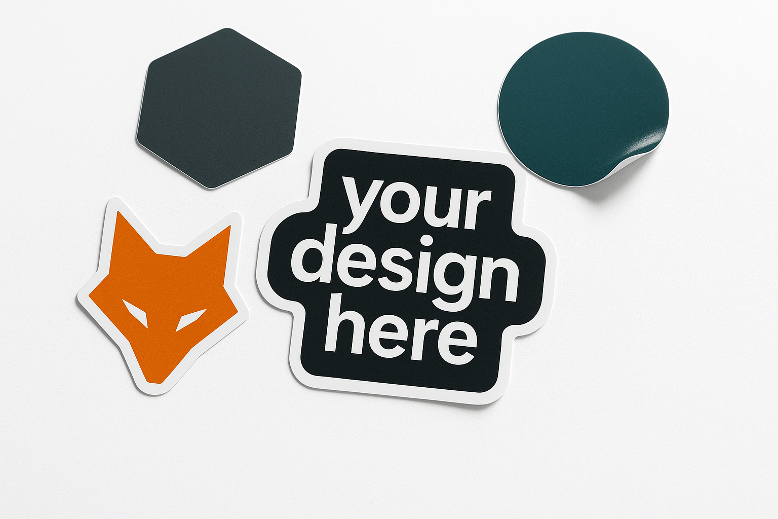 Professionelle Sticker mit "your design here"